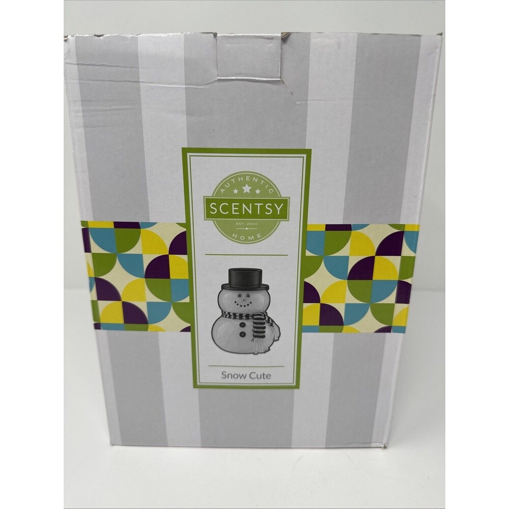 Scentsy "Snow Cute" Snowman Full-Size Glass Wax Warmer NEW Hard to Find